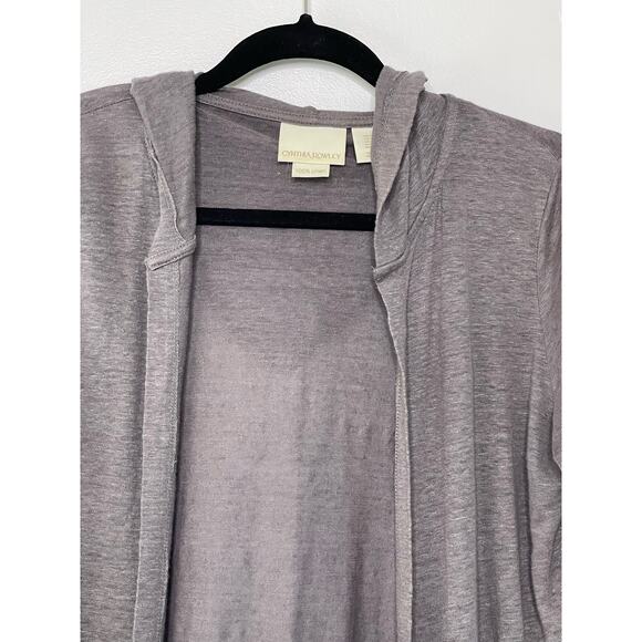 Cynthia Rowley Open Front Hoodie Cardigan Sweater Linen‎ Coastal Lagenlook S - Picture 2 of 9